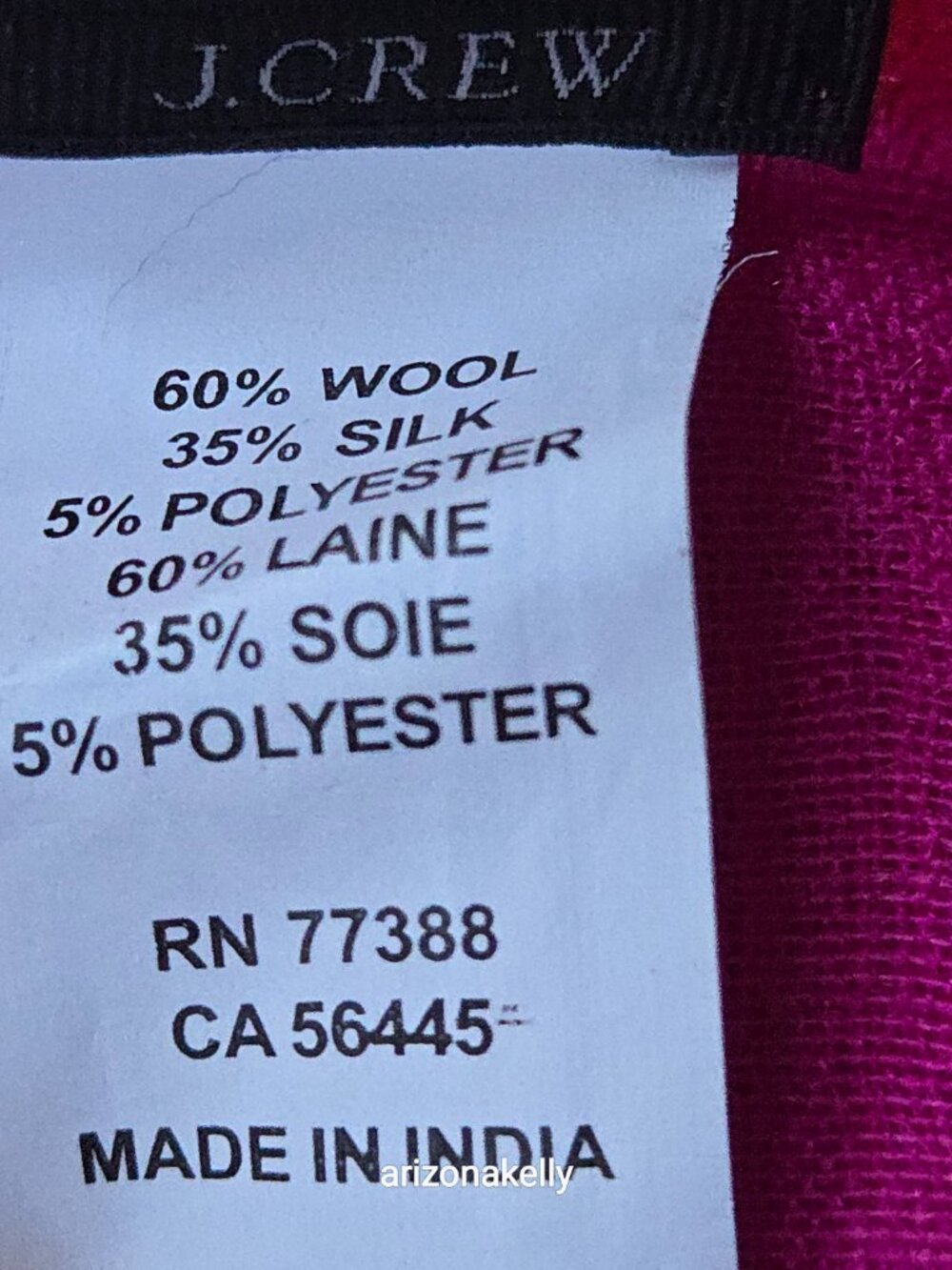 J. Crew Cape Cod Wool & Silk HOT PINK Scarf - Picture 5 of 12